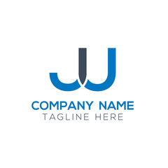 Creative letter JU Logo Design Vector Template. Initial Linked Letter JU Logo Design