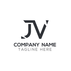 Creative letter JV Logo Design Vector Template. Initial Linked Letter JV Logo Design
