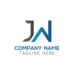 Creative letter JW Logo Design Vector Template. Initial Linked Letter JW Logo Design