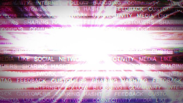 SOCIAL NETWORK Keywords Glitch Explosion, Rendering, Animation, Background, Loop, 4k