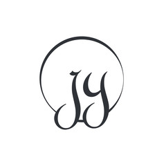 Creative letter JY Logo Design Vector Template. Initial Linked Letter JY Logo Design