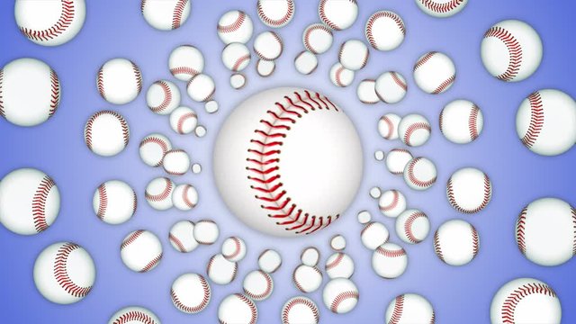 BASEBALL BALL Rings Animation Background, Rendering, with Alpha Channel, Loop, 4k
