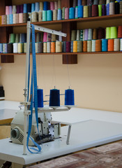 Measuring ruler on the surface of the sewing table