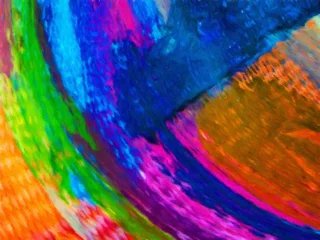 Fotobehang Mix van kleuren Trendy textuurachtergrond met kleurrijke papieren strepen kan worden gebruikt als modern design. Olieverf stijl. Goed voor wallpapers, posters, kaarten, uitnodigingen, websites.