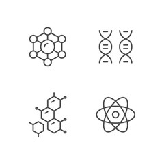Set line icons of molecule