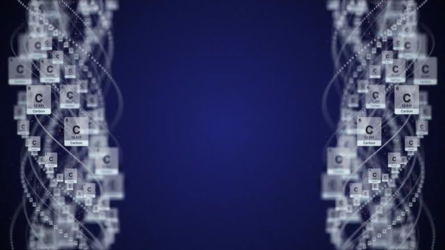 CARBON MOLECULE, Animation, Rendering, Background, Loop, 4k