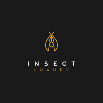 simple and luxury bug insect logo design inspiration