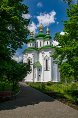 Fototapeta na wymiar Saint George Cathedral of Vydubychi Monastery in Kyiv, Ukraine