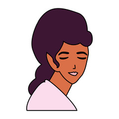 young woman on white background