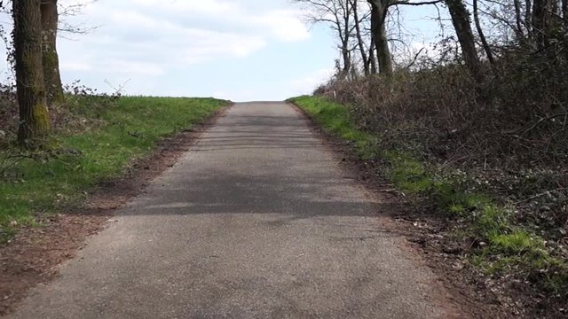 running up the hill until the horizon comes