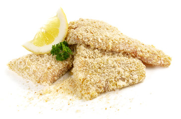 Seelachs paniert - ungebraten