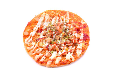 Sausage Pizza on white background