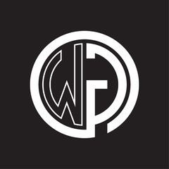 WG Logo with circle rounded negative space design template