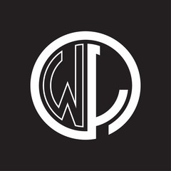WL Logo with circle rounded negative space design template