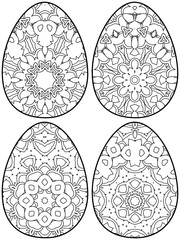 4 Easter egg coloring book for relax time
