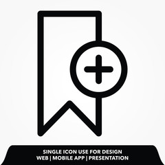 add bookmark line icon vector illustration