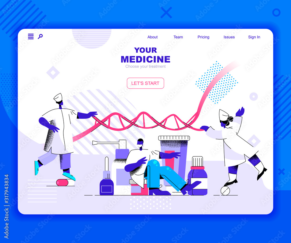 Poster medicine landing page vector template. emergency health care aid website header ui layout with flat 
