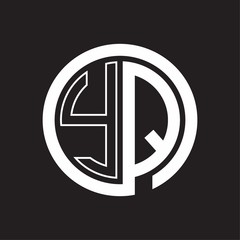 YQ Logo with circle rounded negative space design template