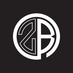 ZB Logo with circle rounded negative space design template