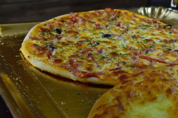 Various pastries: pizza and Georgian cuisine