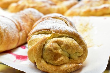 Various pastries: pizza and Georgian cuisine