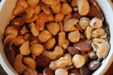 Nuts assortment mix in a bowl