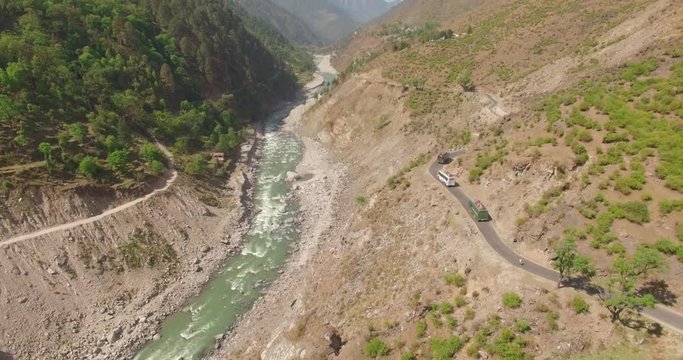 Route to Himalayas. Himalayan hills . Beautiful scenery of Himalayan hills, Uttarakhand, India. Aerial view of Himalayan hills.Nature lovers.Travel India Uttarakhand
