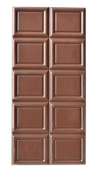 bar of chocolate top view isolated