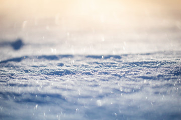 Macro background of fresh snowflake texture