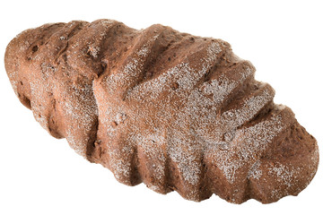 Fresh brown grain bread isolated