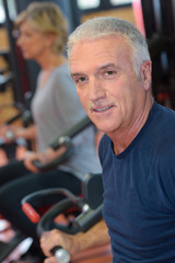 Obraz premium senior man at gym