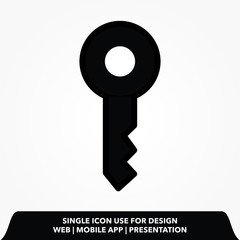 Key Icon in trendy flat style isolated on white background. Key symbol for your web site design, logo, app, UI. Vector illustration, EPS10.