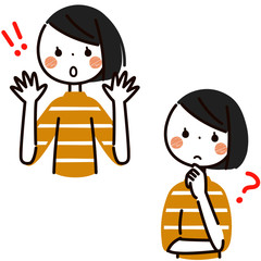 驚く女性と疑問を感じる女性