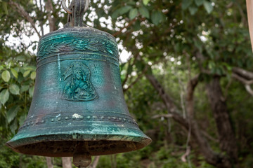 Fototapeta premium bell in front of temple