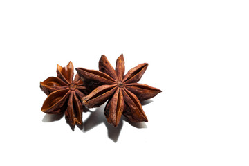 Fragrant anise isolated on a white background.