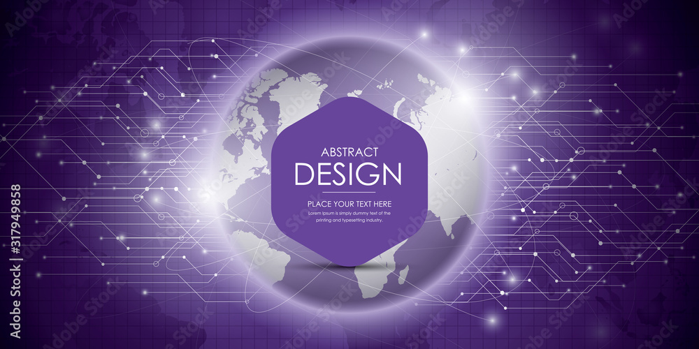 Poster abstract global network technology innovation concept background design