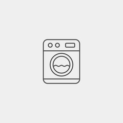 Washing machine flat vector icon. Laundry flat vector icon