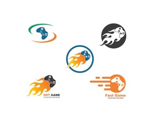 Fototapeta premium video game controller logo icon vector illustration