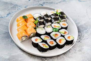 sushi set on the plate