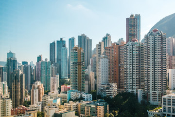HongKong city skyline, skyscraper buildings of Hong Kong 