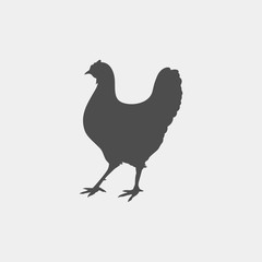 Chicken flat vector icon. Chicken vector silhouette