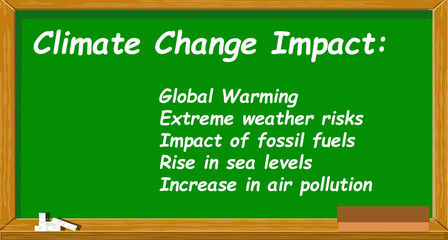 Illustration showing the negative impacts of Climate Change. - 317955640