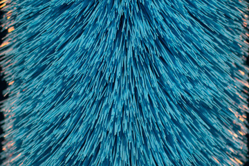 Vertical rotational fuzzy shaggy blue roller for car washing