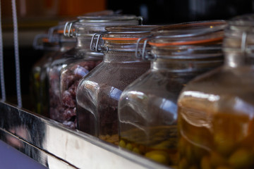 Jars on a self