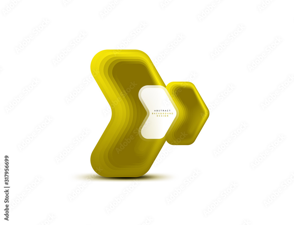 Poster vector arrow geometric banner created with blend color shapes effects. trendy simple button, icon or