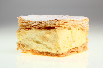 Cream Pie. Two layers of puff pastry filled with whipped cream.