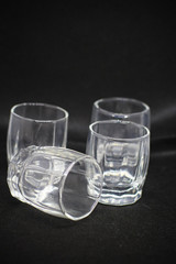  glass cups on the background