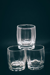  glass cups on the background