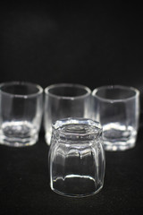  glass cups on the background