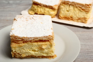Cream Pie. Two layers of puff pastry filled with whipped cream.